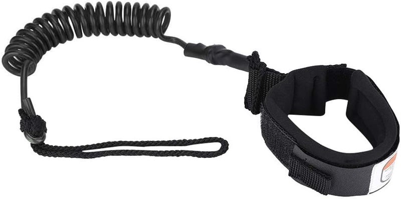 woobles Surfboard Leg Leash,Coiled Surfboard Leash Ankle Cuff Safety SUP Leash for Inflatable Paddle Board Snowboard Black - Image 2